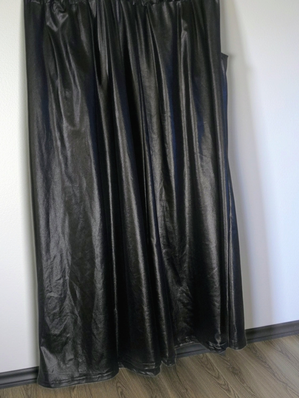 Black Faux Leather A-Line Skirt - 4x / 24